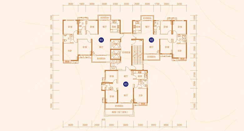 新房 中建玥熙台 户型图   悦界01,悦活02,悦趣03 查看原图 4室2厅2卫