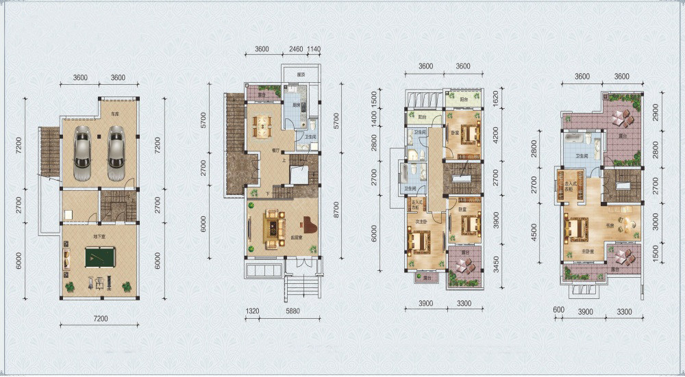 新房 白鹭湾·珑玺 户型图 245㎡户型 查看原图 5室2厅4卫1厨 居